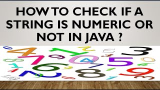 How to check if a String is numeric in Java