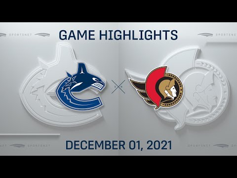 NHL Highlights | Canucks vs. Senators - Dec. 1, 2021