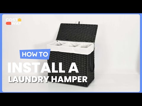 How to Install the Laundry Hamper with Wheels and Lid | JV10353 #costway #howto