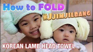How To FOLD the Korean Lamb Head Towel | Jjiljimbang | Yang mori (양머리)