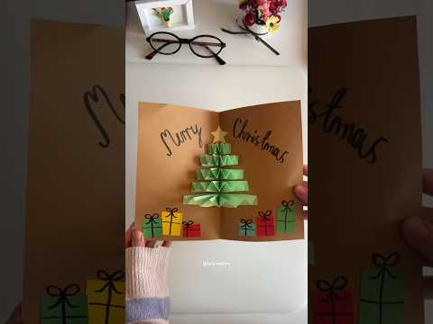 DIY Pop Up Christmas Tree Card Tutorial 🎄❤️ cute and easy Christmas gift #christmas #christmascard