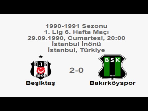 Beşiktaş 2-0 Bakırköyspor 29.09.1990 - 1990-1991 Turkish 1st League Matchday 6 + Post-Match Comments