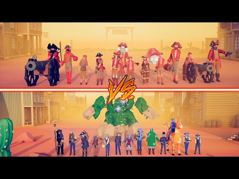 MEGA WILD WEST vs MEGA PIRATE TEAM - Totally Accurate Battle Simulator | TABS