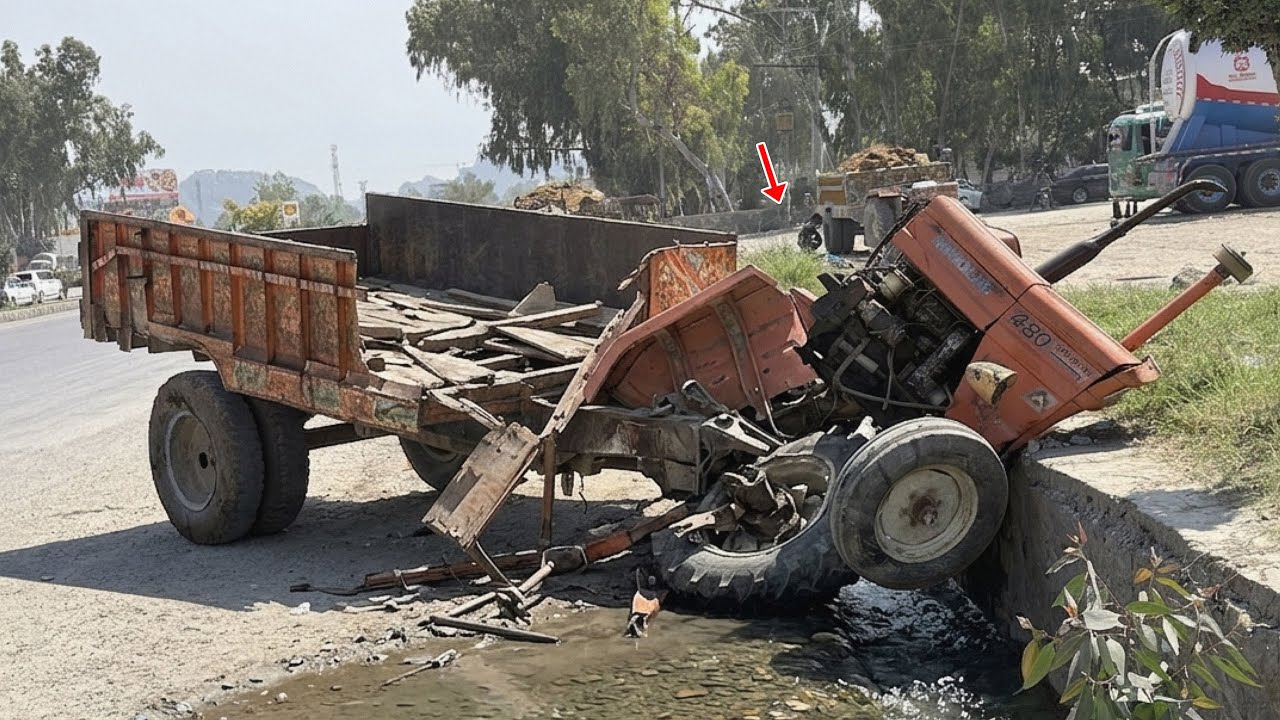 Tractor Crash Into Canal Wall – Split Into Two Pieces! (Full Rebuild)