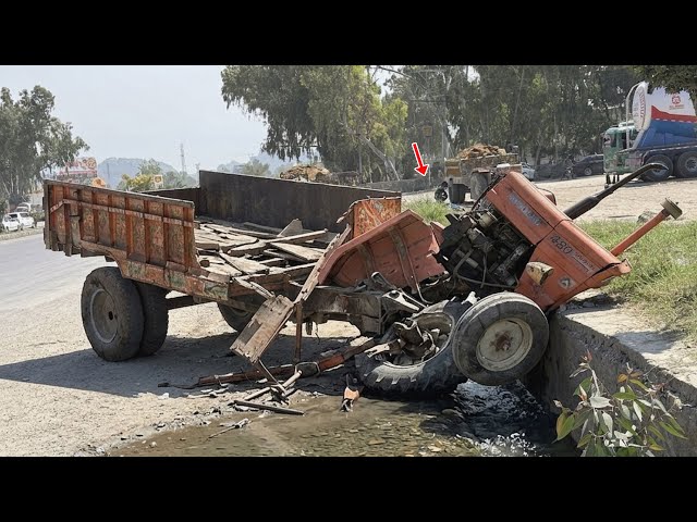 Tractor Crash Into Canal Wall – Split Into Two Pieces! (Full Rebuild)