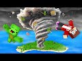 Mikey & JJ Survive The Tornado On The Island in Minecraft (Maizen)