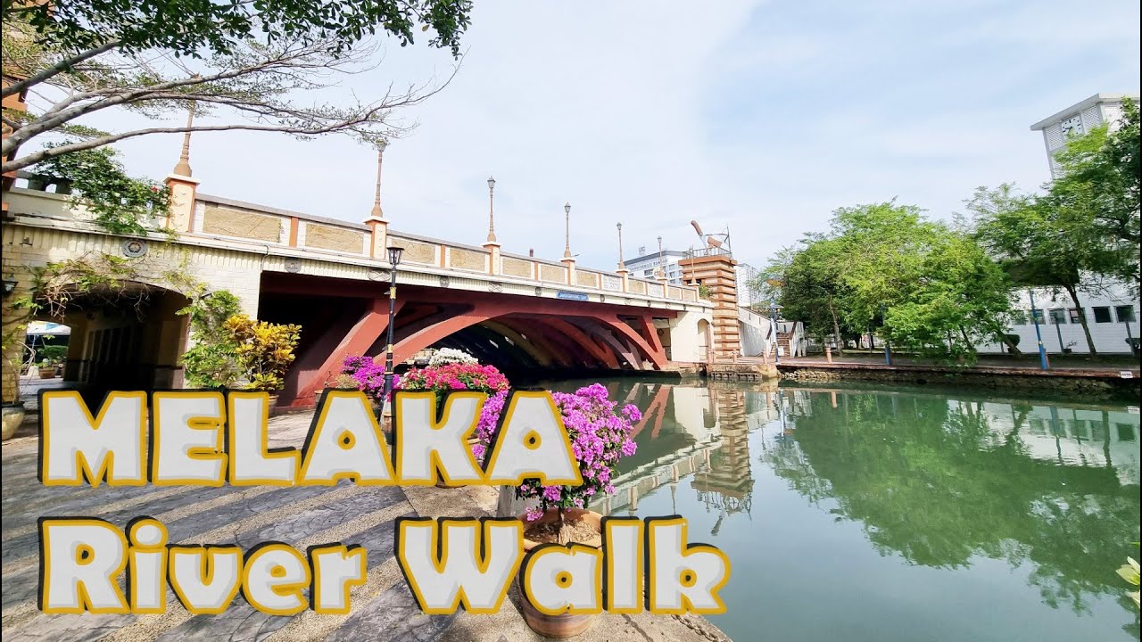 Experience the charm of Melaka River Walk with its lights and riverside views.