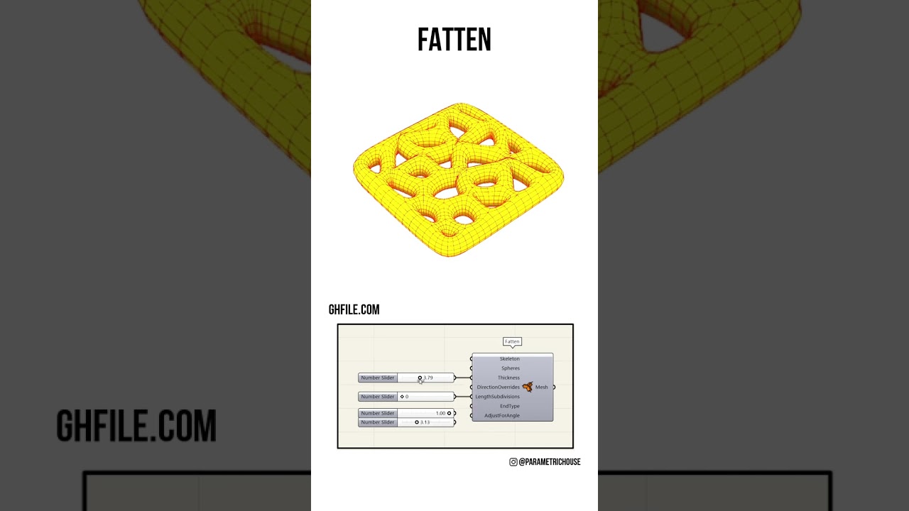 Grasshopper Tutorial (fatten) #shorts