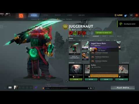 Juggernaut new ULTRA RARE set with kinetic gems DOTA2