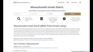 Massachusetts Inmate Search (Lookup Prison and Jail Records By Name Free)