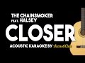 The Chainsmokers ft. Halsey - Closer (Acoustic Guitar Karaoke Version)
