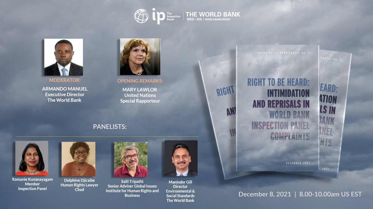 Emerging Lessons Series 7: Right To Be Heard - Intimidation and Reprisals in Inspection Panel Cases