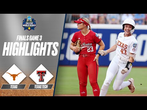 Texas vs Texas Tech: 2025 Women's College World Series Finals Game 3 | Extended Highlights