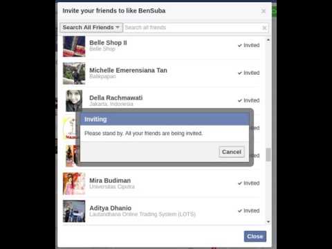 Cara invite facebook friends ke page anda