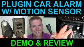 PIR Motion Sensor Plugin Car Alarm Siren With Charging Function by Technaxx Demo Review