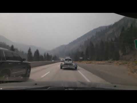 Beautiful I-80 Westbound from Verdi, NV thru Sierra Nevada mountains towards Truckee CA.