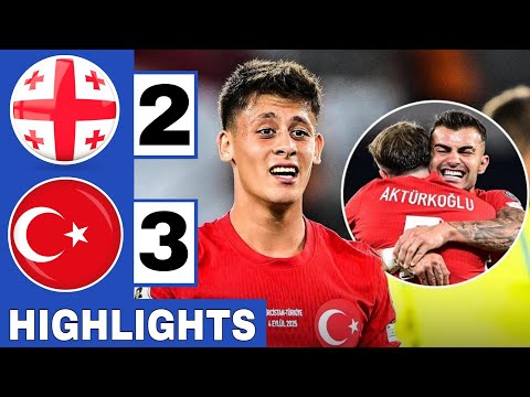 ⚪️🔴Georgia 2-3 Turkey – All Goals & Highlights | Müldür & Aktürkoğlu 2 Goals | World Cup Qualifiers
