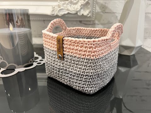 🇺🇸 HOW TO CROCHET SQUARE BASKET / BEGINNER