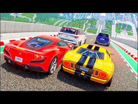 Big Ramp Jumps with Real Car Mods - BeamNG Drive Crash Big Ramp Jumps Cars