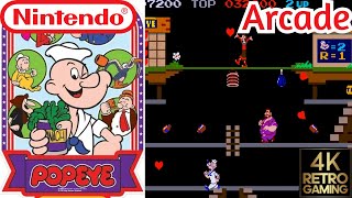 Popeye Arcade ( Nintendo 1982 ) 4k Gameplay