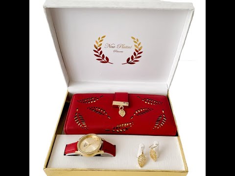 ESTUCHE DAMA RELOJ, ARETES Y BOLLETERA Cod: PL5130