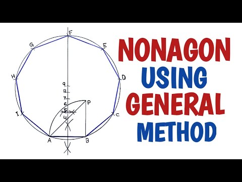 How to draw a nonagon using general method......