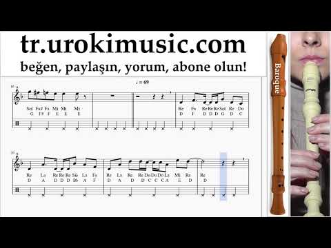 Blok flüt dersleri (B.) Axel F - Crazy Frog Notalar Eğitim um-i723