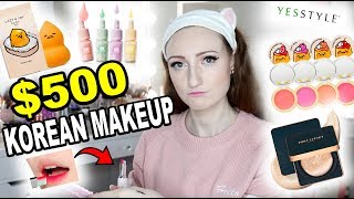 $500 FULL FACE OF KOREAN MAKEUP!! | Pony Effect, Holika Holika, Tony Moly, Etude House & More!|Pretty Pastel Please