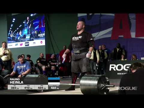 Deadlift 424 kg 2018 Arnold Strongman Classic ROGUE Elephant Bar Deadlift  424kg Rauno Heinla
