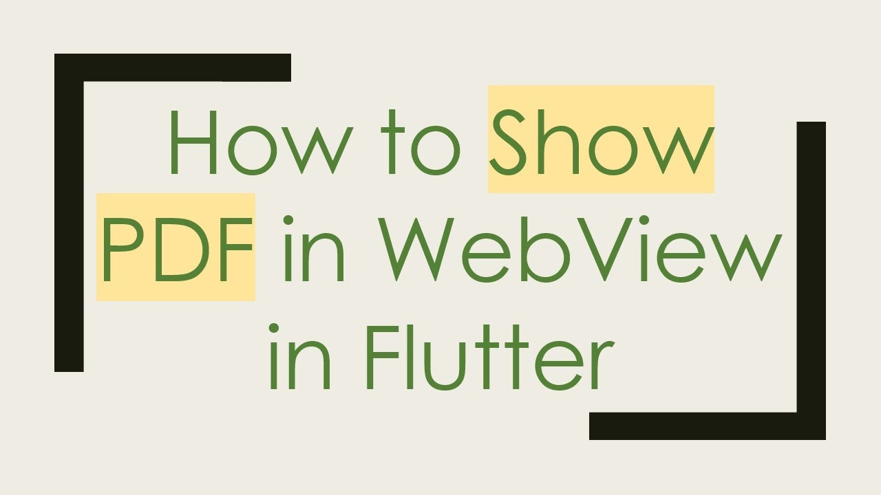 How to Show PDF in WebView in Flutter