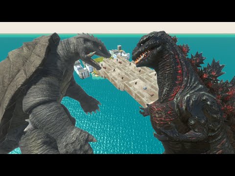 DEATHRUN RACE KAIJU GAMERA VS SHIN GODZILLA - Animal REvolt Battle Simulator