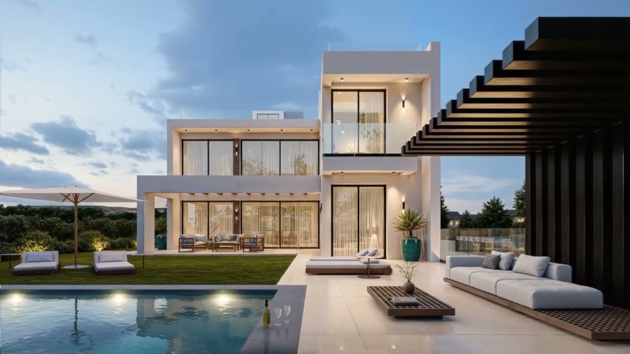 Vídeo render 3D hiperrealista de villa mediterránea por Digital Architects