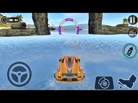Floating Water Car Driving: New Orange Car Unlocked  All Levels - Android Gameplay Walkthrough ☀️ 🛶