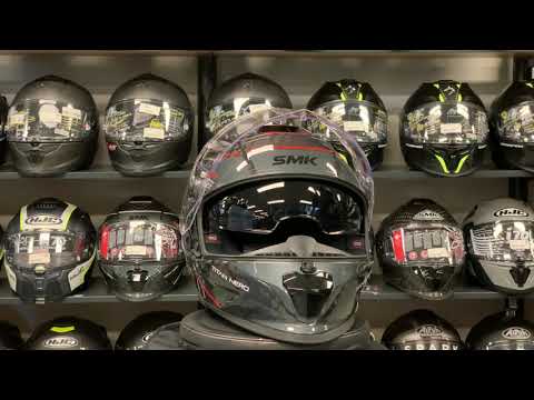 Motorhuis Bakker - SMK Titan Carbon  Nero Rood/Grijs Motorhelm