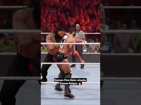 Demon Finn attacks Roman Reigns #wwe #romanreigns #finnbalor #wwe2k22 #gaming #shorts #youtubeshorts