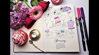Plan with me January 2018 bullet journal – Alice in wonderland theme