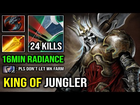 RULER OF THE JUNGLE 16Min Radiance Wraith King Fast Farming 24Kills with Crit Like a God DotA 2