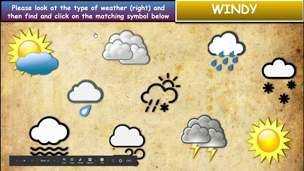 Types of Weather. Interactive Google Slides +Powerpoint +  Worksheet. See Description Box Below.