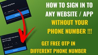 How To Login To Any App Or Website Without Phone Number | Temporary Number For Otp Sms24.me English