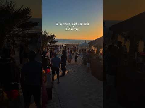 The best beach club near Lisbon, Portugal🌴🪩🌊 #portugaltravel #lisbon #beachclub #portugalbeach