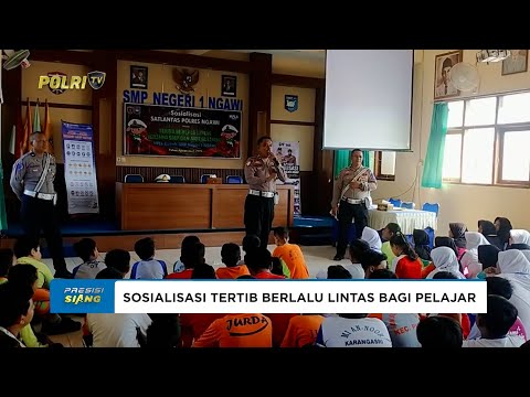 POLRES NGAWI SOSIALISASI PENTINGYA TERTIB BERLALU LINTAS BAGI PELAJAR