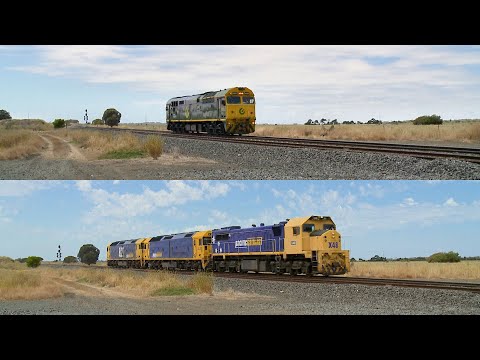 Light Engine 8037 Followed By X48, BL28 & BL27 - PoathTV Australian Trains & Railways