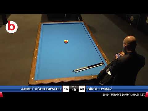 AHMET UĞUR BAYATLI & BİROL UYMAZ Bilardo Maçı - 2019 TÜRKİYE ŞAMPİYONASI 1.ETAP-KALİFİKASYON