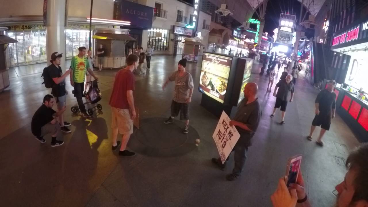 Ryan Kicks Guy in the Nuts Fremont Street