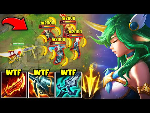 Soraka but I have a Banana Machine Gun that mows down the enemies (THIS IS HILARIOUS)