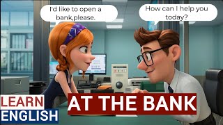 English conversation, At The Bank|Opening a Bank Account|Listening and Speaking Skills|Daily Life|