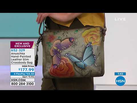 Anuschka HandPainted Leather Slim Crossbody Bag