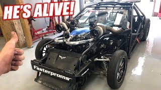 Leroy's First Fire Up w/NEW 1500hp LSX Engine! Sounds Like BALD EAGLES!!!