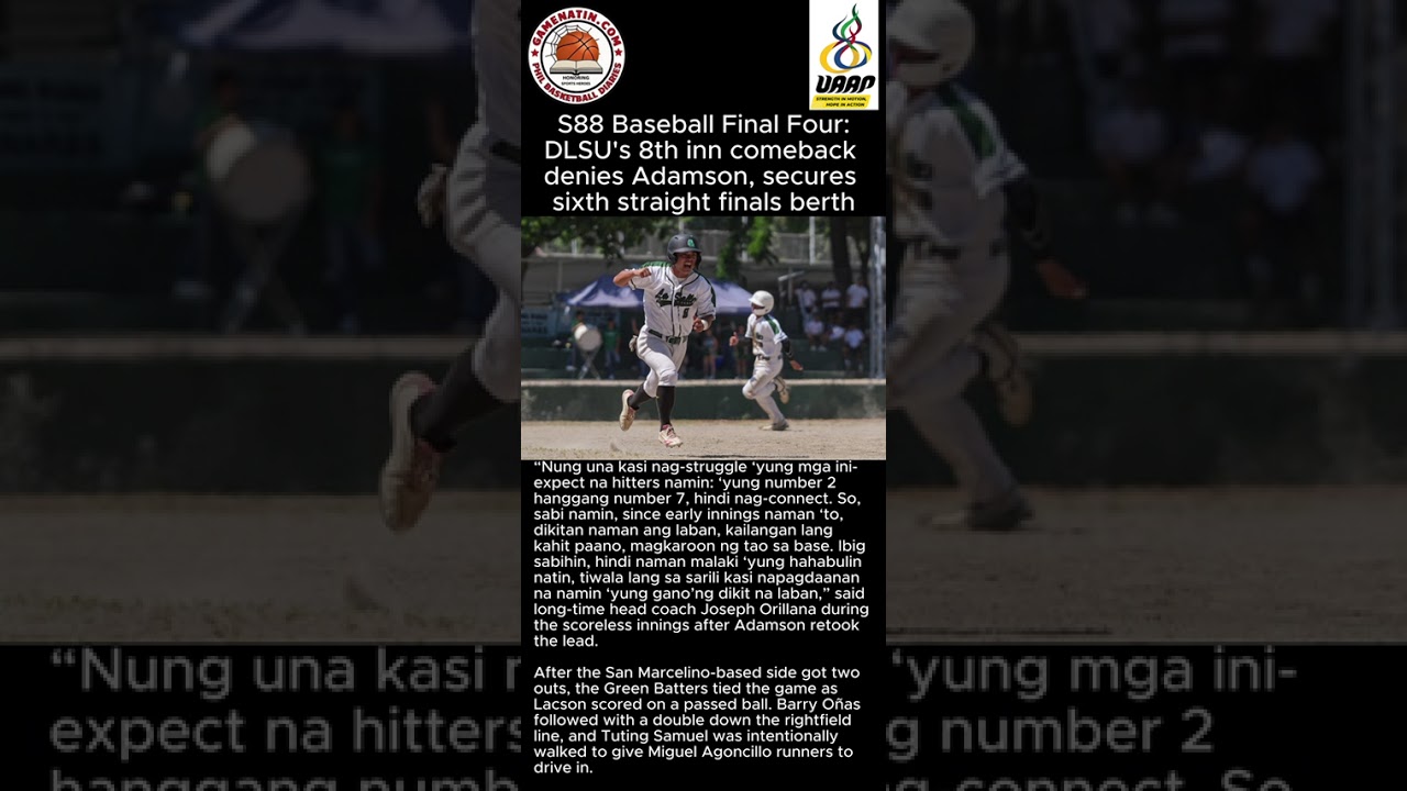 UAAP Men's Baseball: DLSU trounces Adamson to enter the Finals