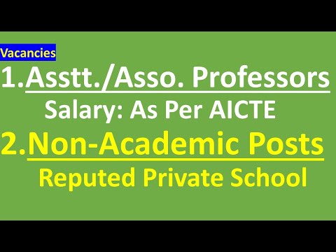 New Vacancies for Assistant Professors and Admin Jobs...